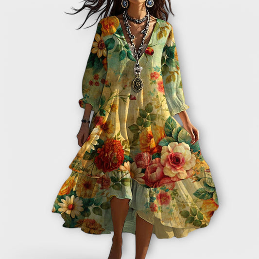 Margaret | Vintage Boho V-hals Jurk