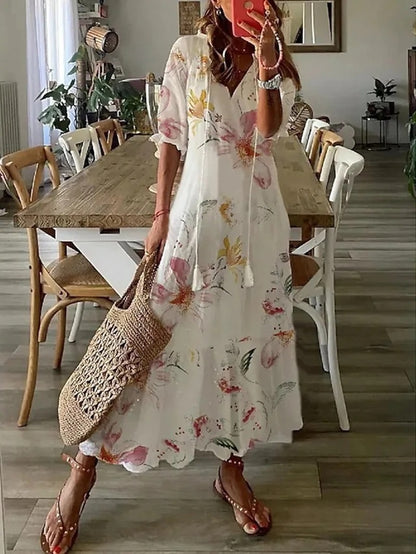 Dianna™ - Boho Buikbedekkend Jurk ok