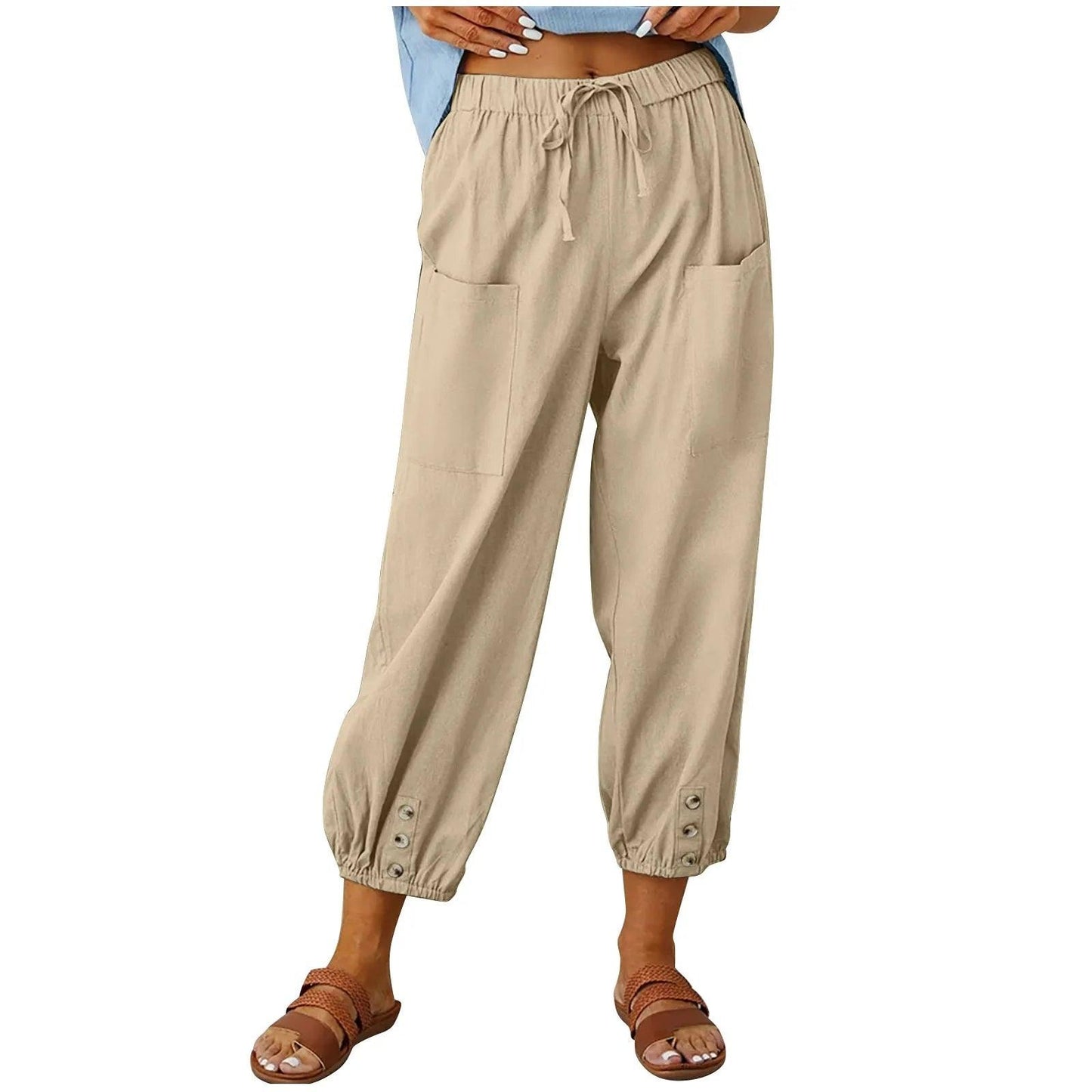 IVY | Vrouwen Zomer Katoen Linnen Broek Negen Minuten Broek