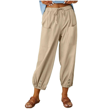 IVY | Vrouwen Zomer Katoen Linnen Broek Negen Minuten Broek