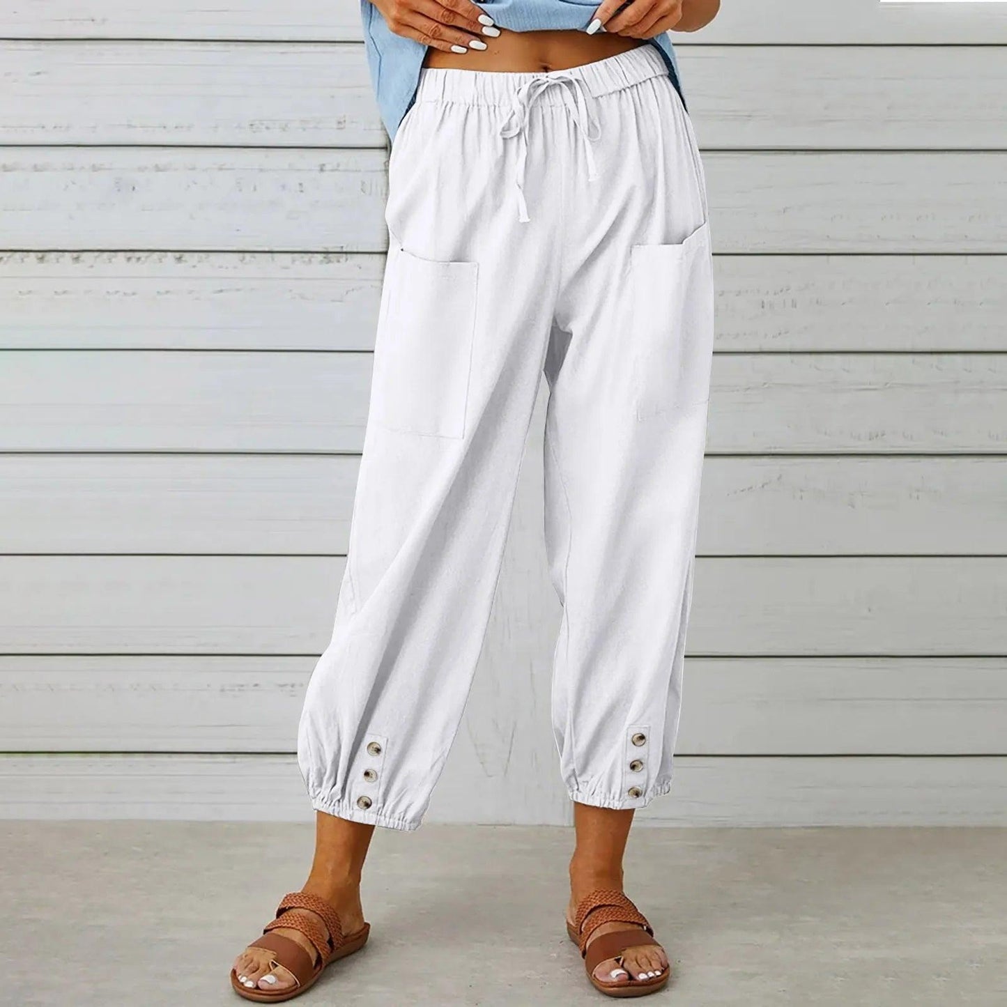 IVY | Vrouwen Zomer Katoen Linnen Broek Negen Minuten Broek