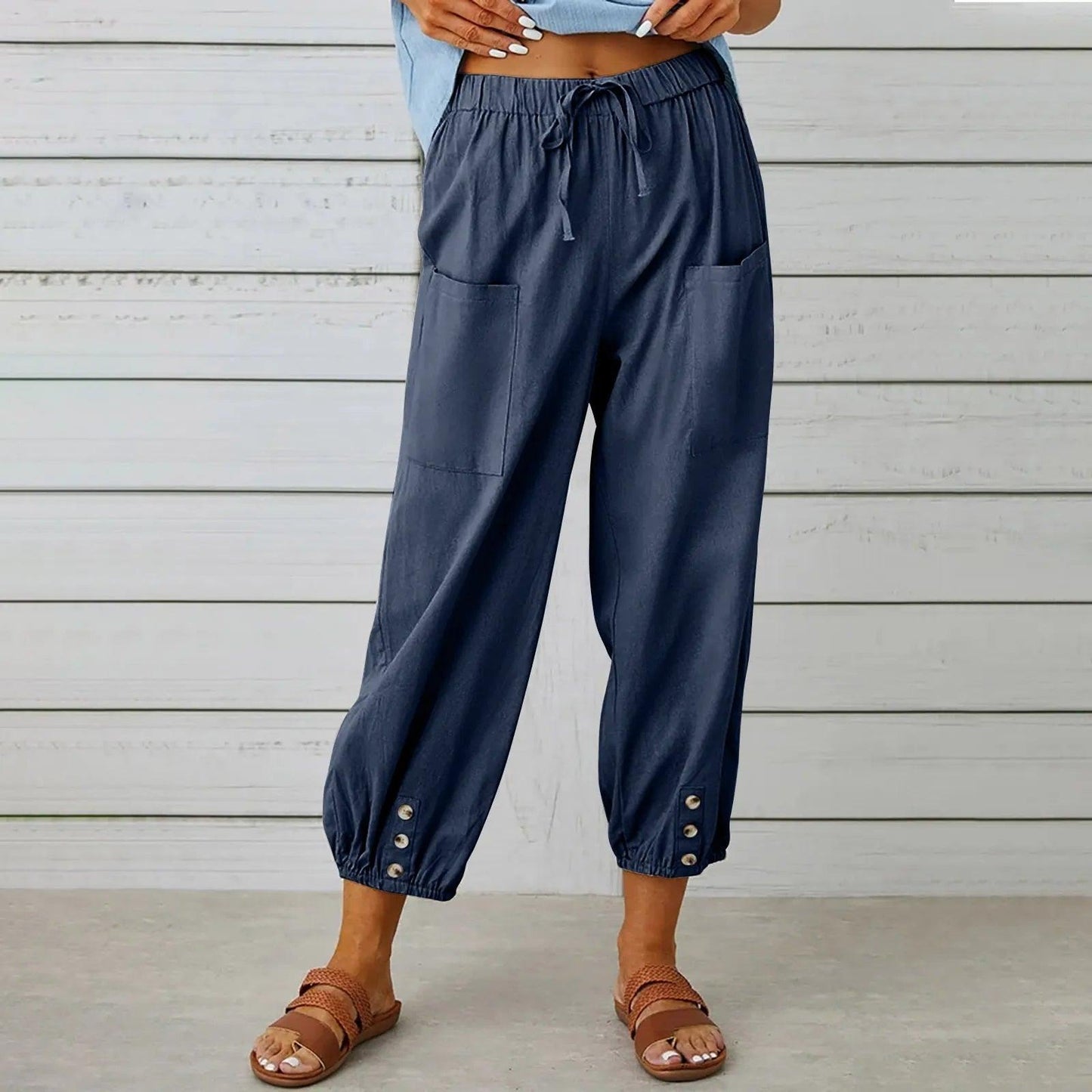 IVY | Vrouwen Zomer Katoen Linnen Broek Negen Minuten Broek