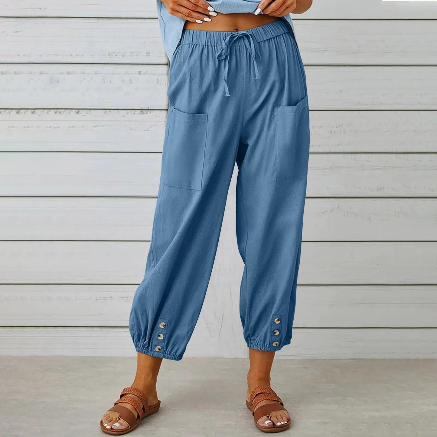 IVY | Vrouwen Zomer Katoen Linnen Broek Negen Minuten Broek