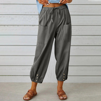 IVY | Vrouwen Zomer Katoen Linnen Broek Negen Minuten Broek