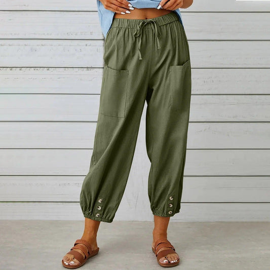 IVY | Vrouwen Zomer Katoen Linnen Broek Negen Minuten Broek