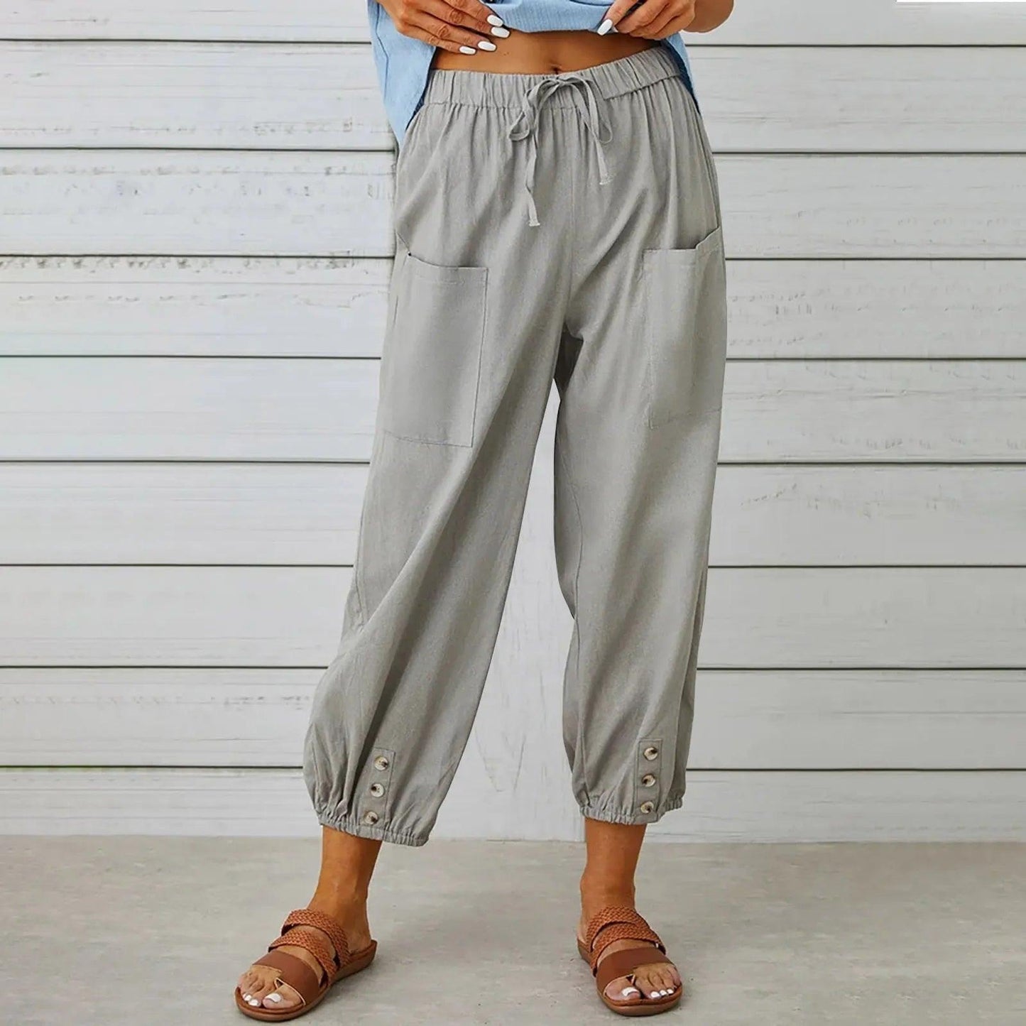 IVY | Vrouwen Zomer Katoen Linnen Broek Negen Minuten Broek